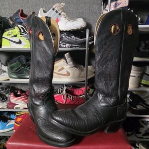 Bullhide Buckaroo! Classic Black Western Cowboy Boots Men's Size 10 D